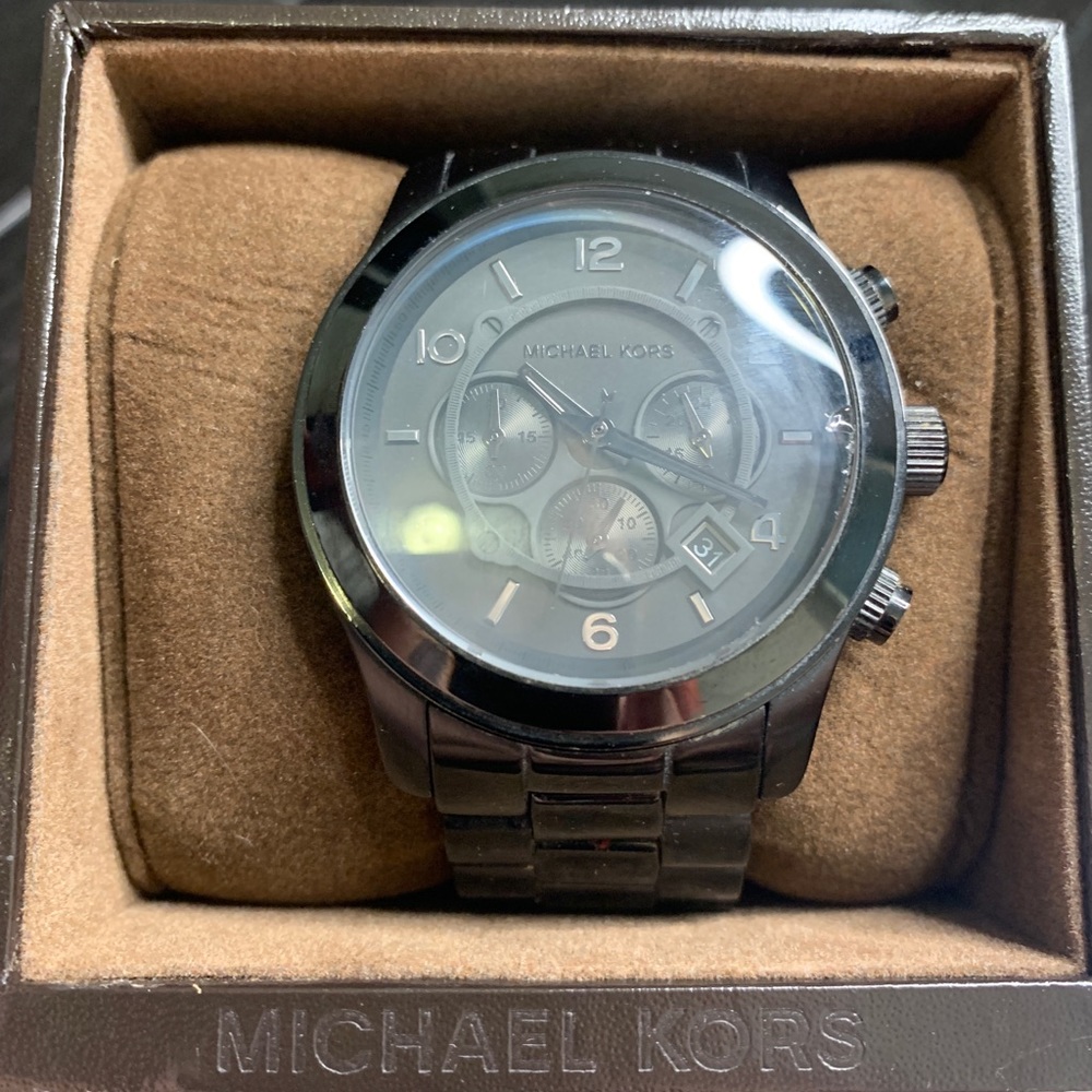 Oversized Runway Black-Tone Stainless Steel Watch